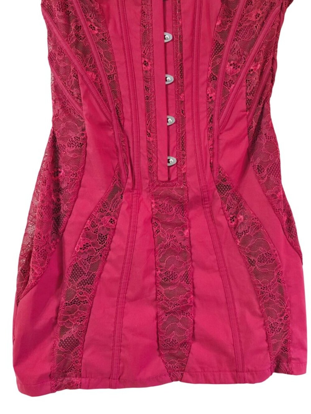 Mars the Label The Lace Clasp Detail Mini Dress, Wine Red, NWT, Sz 8US/12UK - Picture 4 of 10